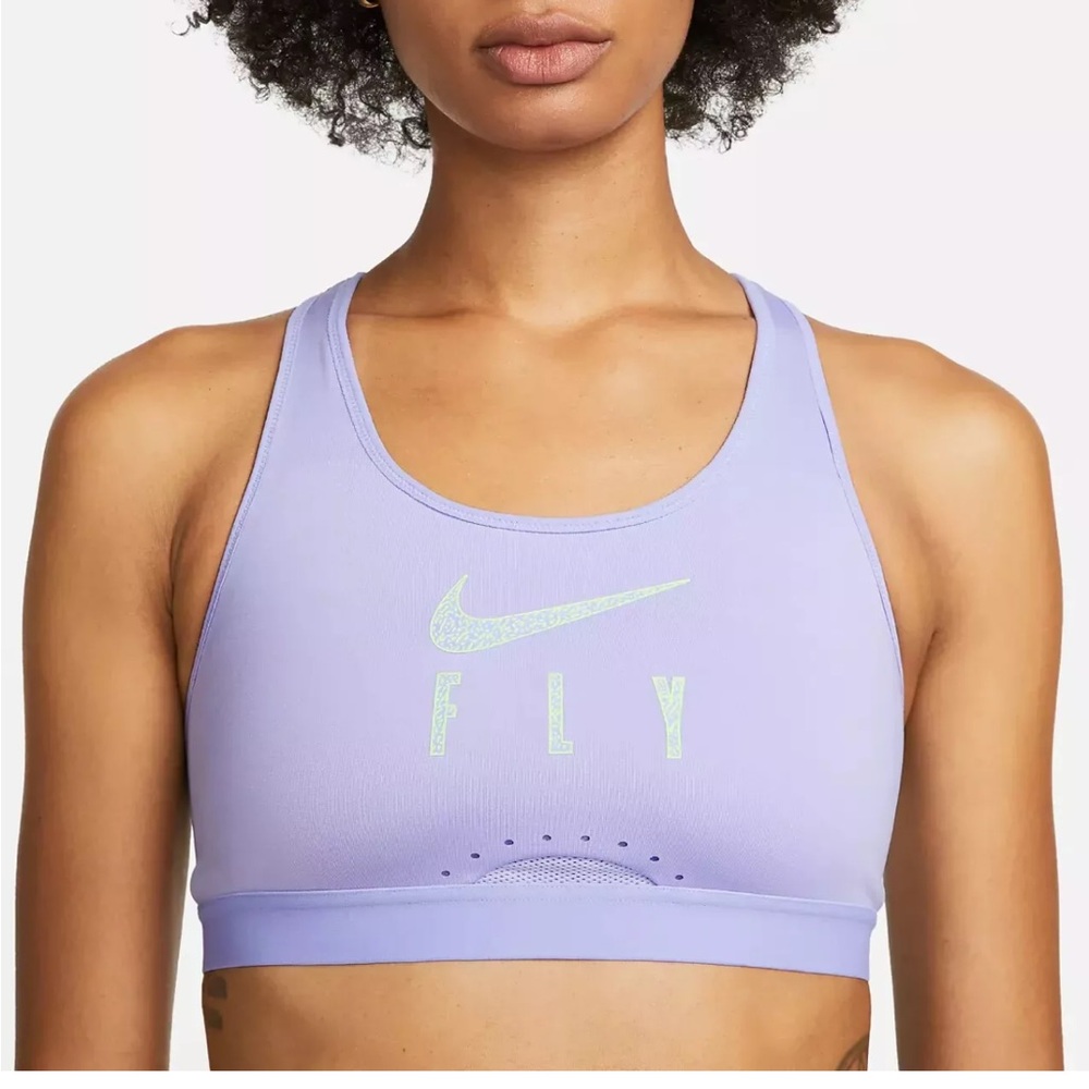 Nike Swoosh Fly Lavender Purple Women’s Sports Bra Size Large